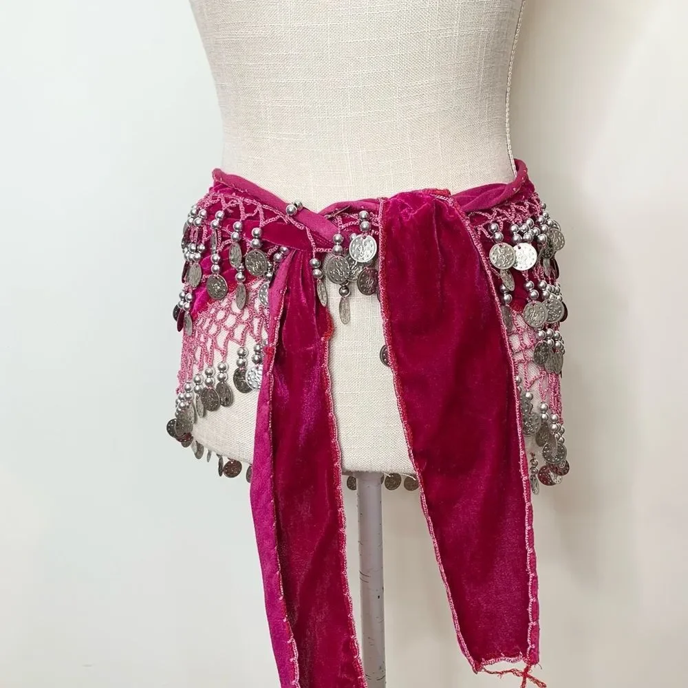 Belly Dancer Coin Wrap Hip Skirt One Size Small Medium